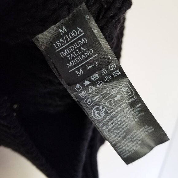 AllSaints Men's M Illund Waffle Stitch Crew Neck Sweater Organic Cotton Black - Picture 10 of 16